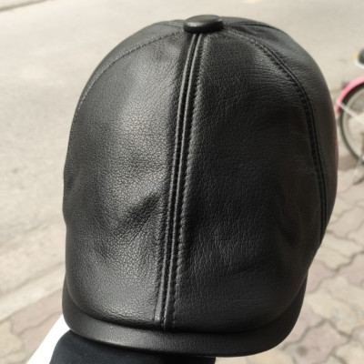 Mũ beret/ Nón nồi nam BHY1915 da cừu cao cấp, không bong tróc