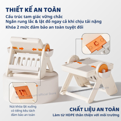 Bàn đồ chơi gấp gọn đa năng kèm bảng nam châm và ghế ngồi  Mideer Multifunctional Block Table