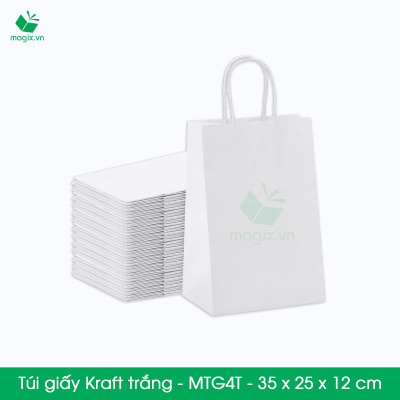 MTG4 MTG4T - 35x25x12 cm - Combo 100 túi giấy Kraft Nhật cao cấp