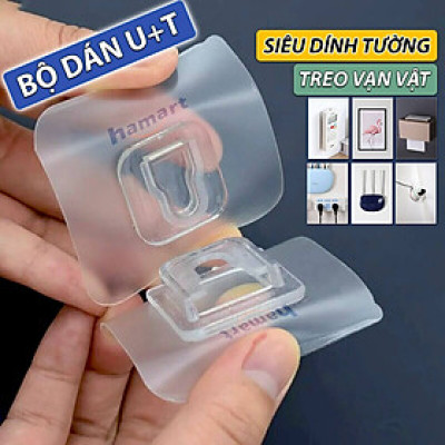 Bộ 2 Miếng Dán Tường Treo Đồ Đa Năng 7x7 Dạng Gài Treo Tranh Ảnh Treo Ổ Điện Wifi Siêu Dính Tường
