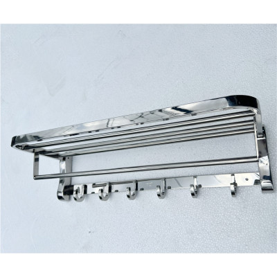 Mẫu Máng Khăn Đa Năng Cao Cấp Kibath Đế Đúc Móc Đúc Inox 304 KB-967