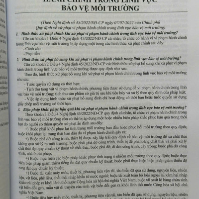 Sách Luật Bảo Vệ Môi Trường, Luật Địa Chất Và Khoáng Sản – Quy Định Về Xử Phạt Vi Phạm Hành Chính - V2541D