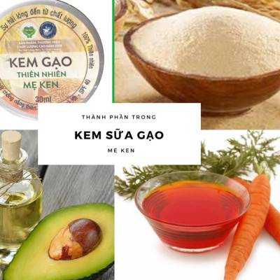 Kem gạo thiên nhiên MẸ KEN 30ml - Chống nắng, Dùng làm kem lót trang điểm, KEM CHỐNG NẮNG