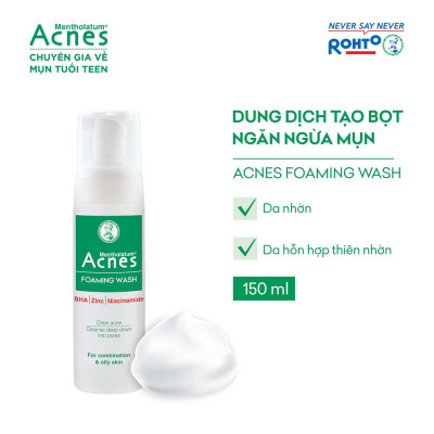 Sữa rửa mặt tạo bọt ngăn ngừa mụn Acnes Foaming Wash 150ml