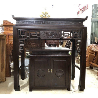 Bàn thờ án gian án thờ kệ thờ gỗ sồi Mỹ giá thật