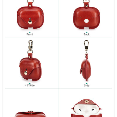 Bao Case Da Nappa Full Grain Leather cho Airpods Pro / Airpods Pro 2 - Hàng Chính Hãng