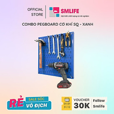 Bảng treo dụng cụ  SMLIFE Pegboard cơ khí SQ – Xanh