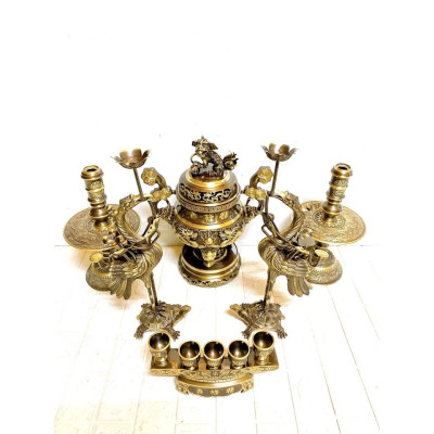 BỘ ĐỈNH 42 CM RÔNG NỔI MÁU 2 NAI NẶNG 1.4.5 KG CHẤT LIỆU BẰNG ĐỒNG