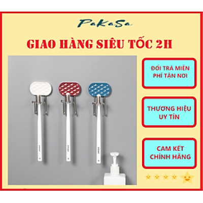 Giá Đỡ Bàn Chải Và Cốc Dán Tường Bằng Thép Không Gỉ Hàng Cao Cấp PaKaSa - Chính Hãng 
