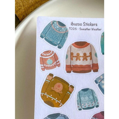 Sticker tự thiết kế - sticker sheet sweather weather - hình dán sổ, nhật kí bullet journal - unim031