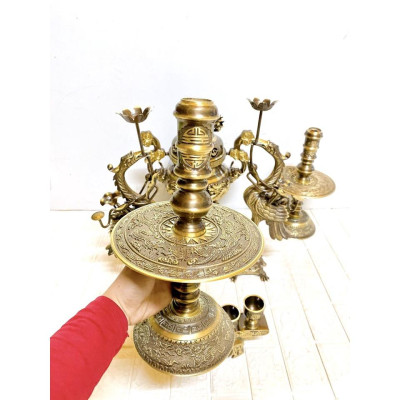 BỘ ĐỈNH 42 CM RÔNG NỔI MÁU 2 NAI NẶNG 1.4.5 KG CHẤT LIỆU BẰNG ĐỒNG