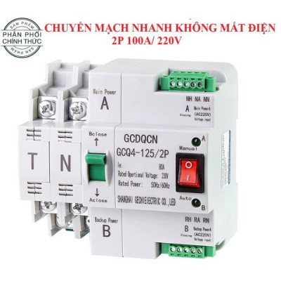 Cầu Dao Đảo Chiều Tự Động 100A – Không Mất Điện Khi Chuyển Nguồn, Dùng Cho 2 Công Tơ