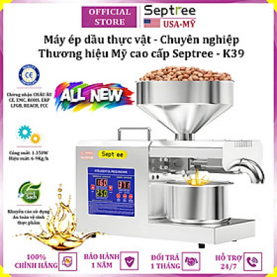 Máy ép dầu ăn thực vật thế hệ mới dùng kinh doanh sản xuất thương hiệu Mỹ Septree K39 - Công suất 1350W - Hàng nhập khẩu (Bảo Hành 1 Năm)