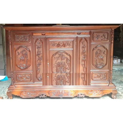 Tủ Thờ Tam Đa Gỗ Mít Rừng