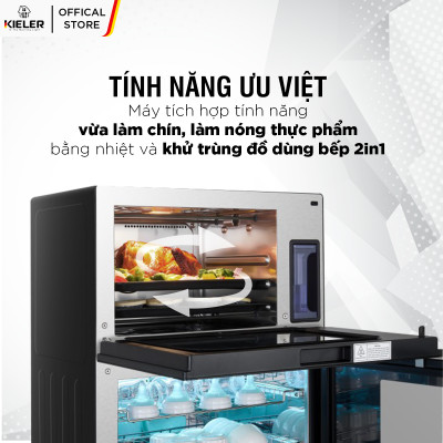 Tủ khử trùng Kieler KL-TL520 2 in 1 tích hợp lò chiên thức ăn và khử trùng đồ dùng bếp đa dạng chức năng sấy khử trùng - Hàng Chính Hãng