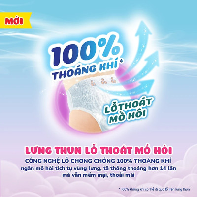 [TẶNG KÈM 4 MIẾNG] Tã quần Bobby Siêu Khô Thoáng - 100% Thoáng Khí Mega Jumbo M112+4
