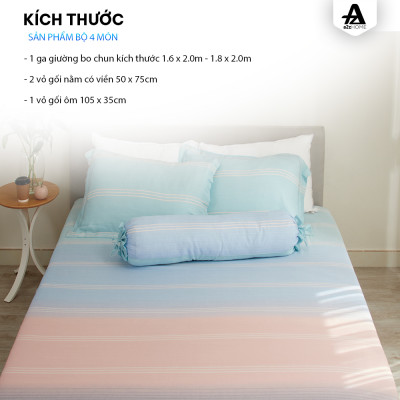 Bộ Ga Giường 4 Món Classic Stripes Mềm Mại, 100% Tencel Cao Cấp A2Z Home