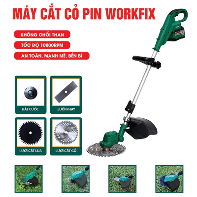 Máy cắt cỏ pin WORKFIX WF-GT1323BL, Động cơ Không chổi than, Dài 130cm, Lưỡi 250mm - Bảo Hành Chính hãg