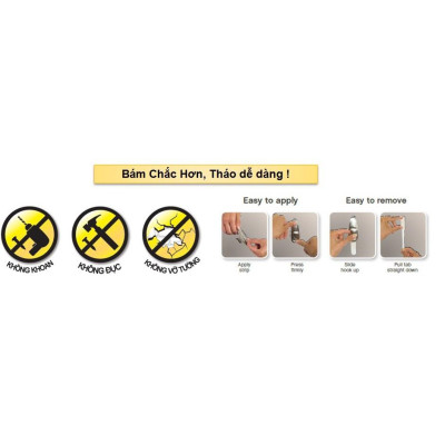 Móc Dán Tường Cường Lực Chịu Được 2.2kg - Keo 3M Siêu Dính