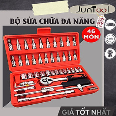Bộ Dụng Cụ Mở Bulong Ốc Vít Đa Năng 46 Chi Tiết, Không Han Gỉ Bộ Dụng Cụ Sửa Chữa Ôtô Xe Máy 46 Món Đa Năng