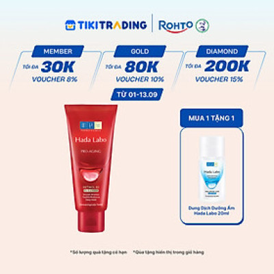 Sữa rửa mặt cải thiện dấu hiệu lão hóa dạng kem Hada Labo Pro-Aging Retinol B3 Cleanser 80g
