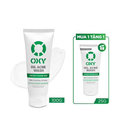 Sữa rửa mặt cho nam Oxy sạch dịu nhẹ, kiềm dầu dạng kem Oxy Oil Acne Wash 100g