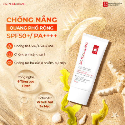 Combo 6 món: Nước tẩy trang 145ml + Sữa rửa mặt 50g+ Nước hoa hồng 145ml + Kem dưỡng ban đêm 10g + Kem chống nắng 50g + Sắc Ngọc Khang ++ (60 viên)