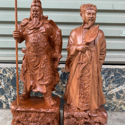 Bộ đôi văn võ song toàn ,Tượng khổng minh ( gia cát lượng ) và tượng quan công kt cao 70