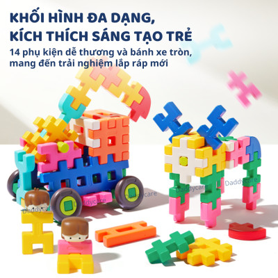 Bộ xếp hình lắp ghép 3D cho bé Mideer Waffle Building Blocks
