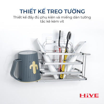 Kệ đựng bàn chải, kem đánh răng HiVE Inox 304