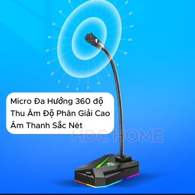 Micro Thu Âm MK10 Lọc Tiếng Ồn Cho Máy Tính Bàn, Laptop, PC Dùng Để Đàm Thoại, Dạy Học Online, Chơi Game - Hàng Nhập Khẩu