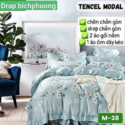 Bộ Chăn Ga Gối Tencel Modal Cao Cấp/ Chất Liệu Siêu Mềm Mịn Mát An Toàn Với Mọi Làn Da.