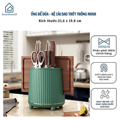 Ống Đựng Đũa Thìa Dao Thớt Xoay 360 Độ có Đế Thoát Nước Tiện Lợi - Kệ Cài Dao Nhà Bếp - HÀNG CHÍNH HÃNG MINIIN