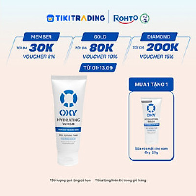 Sữa rửa mặt cho nam Oxy sạch dịu nhẹ, giảm khô căng dạng gel Oxy Hydrating Wash 100g