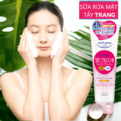 Sữa Rửa Mặt Dưỡng Ẩm Ngăn Ngừa Lão Hóa Da Kosé Softymo Cleansing Foam Hyaluronic Acid (190 G)