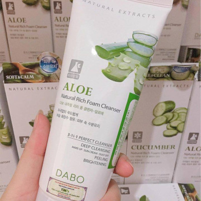 Sữa rửa mặt Hàn Quốc Dabo Aloe Natural Rich Foam Cleanser (180ml)