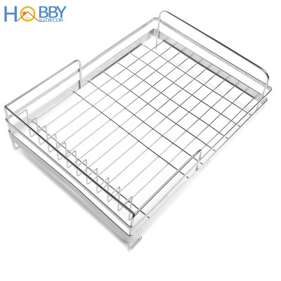 Kệ chén 1 tầng đa năng inox 304 kèm ống đũa Hobby home decor KC1