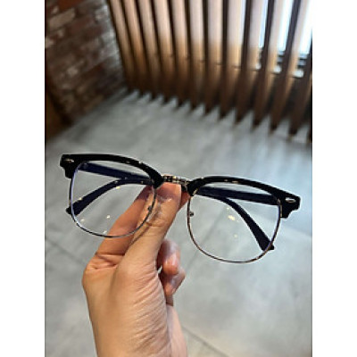 Kính chống ánh sáng xanh gọng Clubmaster dáng nửa viền