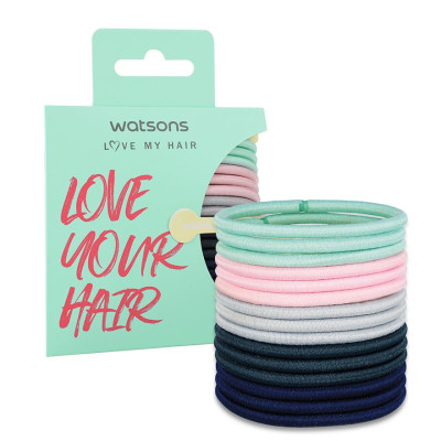Set Dây Buộc Tóc Watsons Medium Hair Ties Assorted Colors 15Pcs