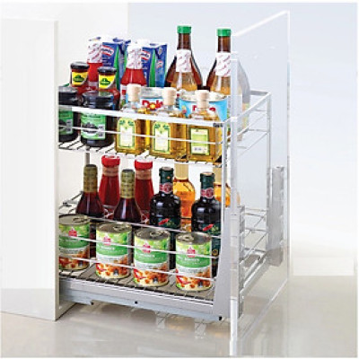 Giá gia vị chai lọ nan vuông - 3 tầng 3-Shelf Square-bar Spice Bottle Rack