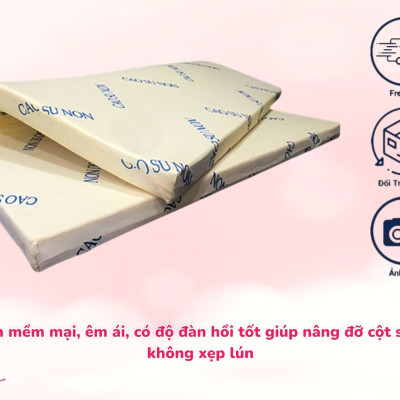 Nệm Cao Su Non American Đủ Size Từ 1m-2.2m Với Độ Dày 5cm - Tặng Kèm Drap Nệm