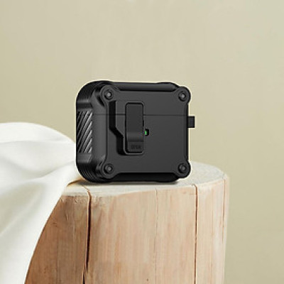 Bao Case Ốp Square Armor Có Khóa Chống Thất Lạc Rơi Tai Nghe cho Airpods Pro / Airpods 3 / Airpods Pro 2 - Hàng Chính Hãng