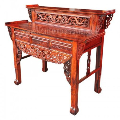 Bàn Thờ Gia tiên 2 Tầng Gỗ tràm 1m27, bàn cúng gỗ tràm , bàn thờ gỗ