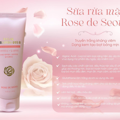 Sữa rửa mặt Rose de Seoul Hàn Quốc 150g hạn 2025
