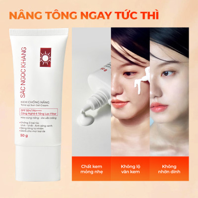 Combo 4 dưỡng da cơ bản và chống nắng Sắc Ngọc Khang [Nước tẩy trang 145ml + Sữa rửa mặt 100g + Nước hoa hồng 145ml + Kem chống nắng 50g]