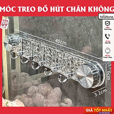 Thanh Móc Treo Quần Áo Hút Chân Không Gắn Tường Nhà Tắm Móc Treo Đồ Đa Năng Chịu Tải Cao