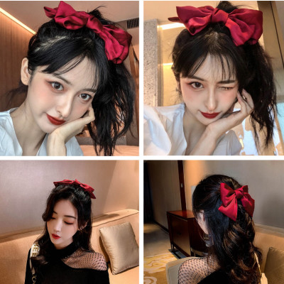 Kẹp tóc nơ lớn Hàn Quốc , cặp tóc nơ sau dễ thương KT13 chất liệu lụa mềm mại