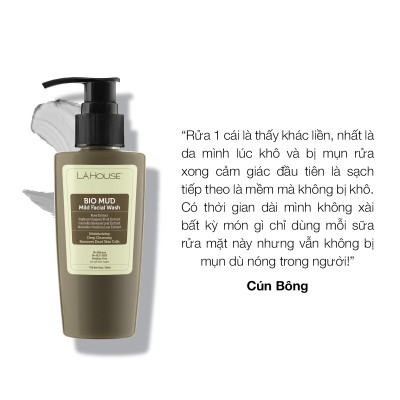 Sữa rửa mặt bùn khoáng loại bỏ tế bào da chết Lá House Bio Mud Mild Facial Wash 50ml/150ml
