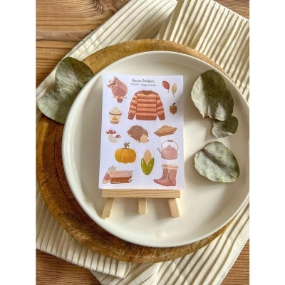 Sticker tự thiết kế - sticker sheet happy autumn - hình dán sổ, nhật kí bullet journal - unim028