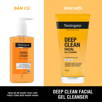 Sữa Rửa Mặt Neutrogena Deep Clean Facial Cleanser Dạng Gel Làm Sạch Sâu 150ml